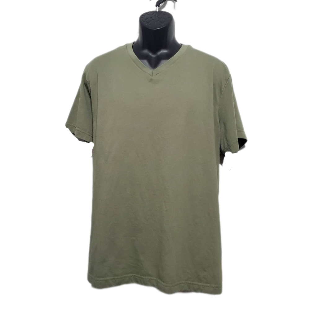 George Men's Olive Short Sleeve V-Neck T-Shirt Size 2XL